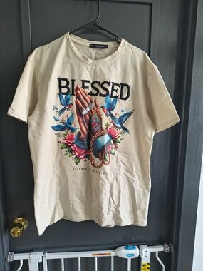 Blessed Graphic Short Sleeve Tee - Beige